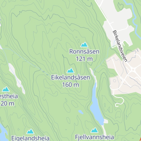Map of Eikelandsåsen
