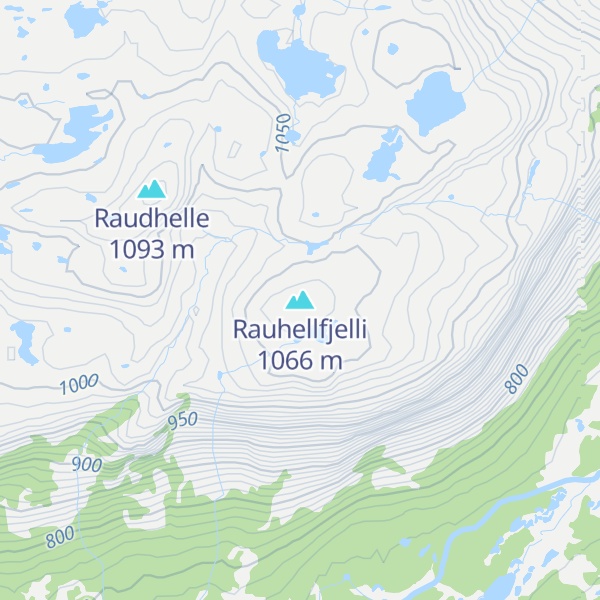 Map of Rauhellfjelli
