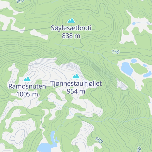 Map of Tjønnestaulfjøllet