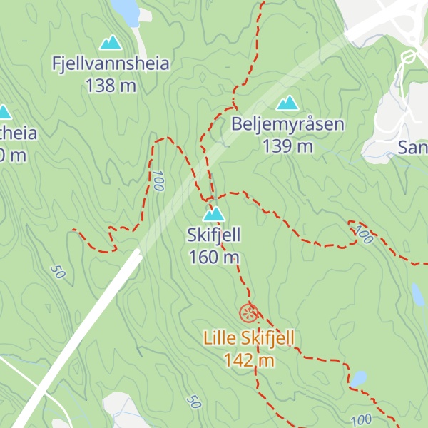 Map of Skifjell