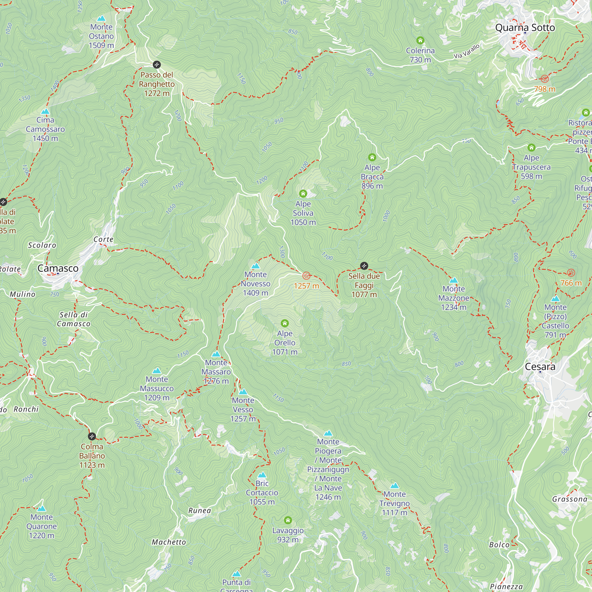Alpe Previano map