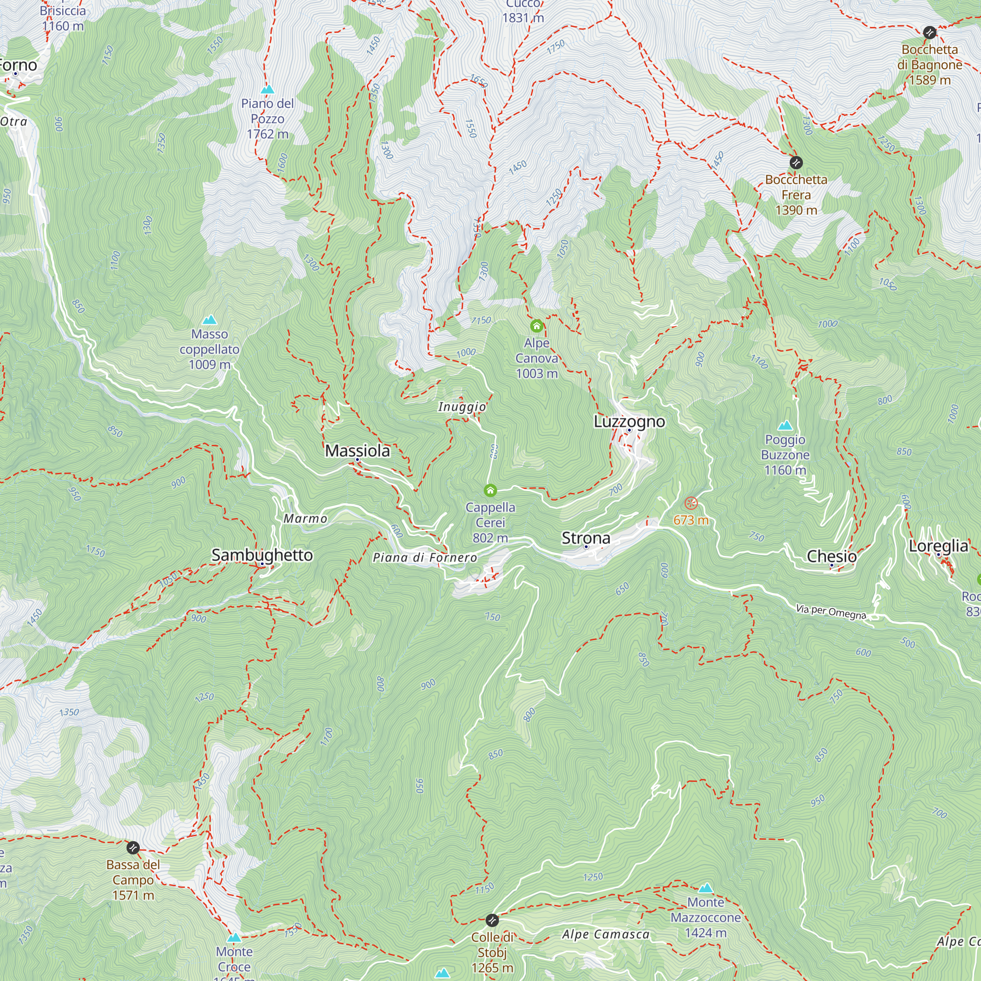 Cappella Cerei map