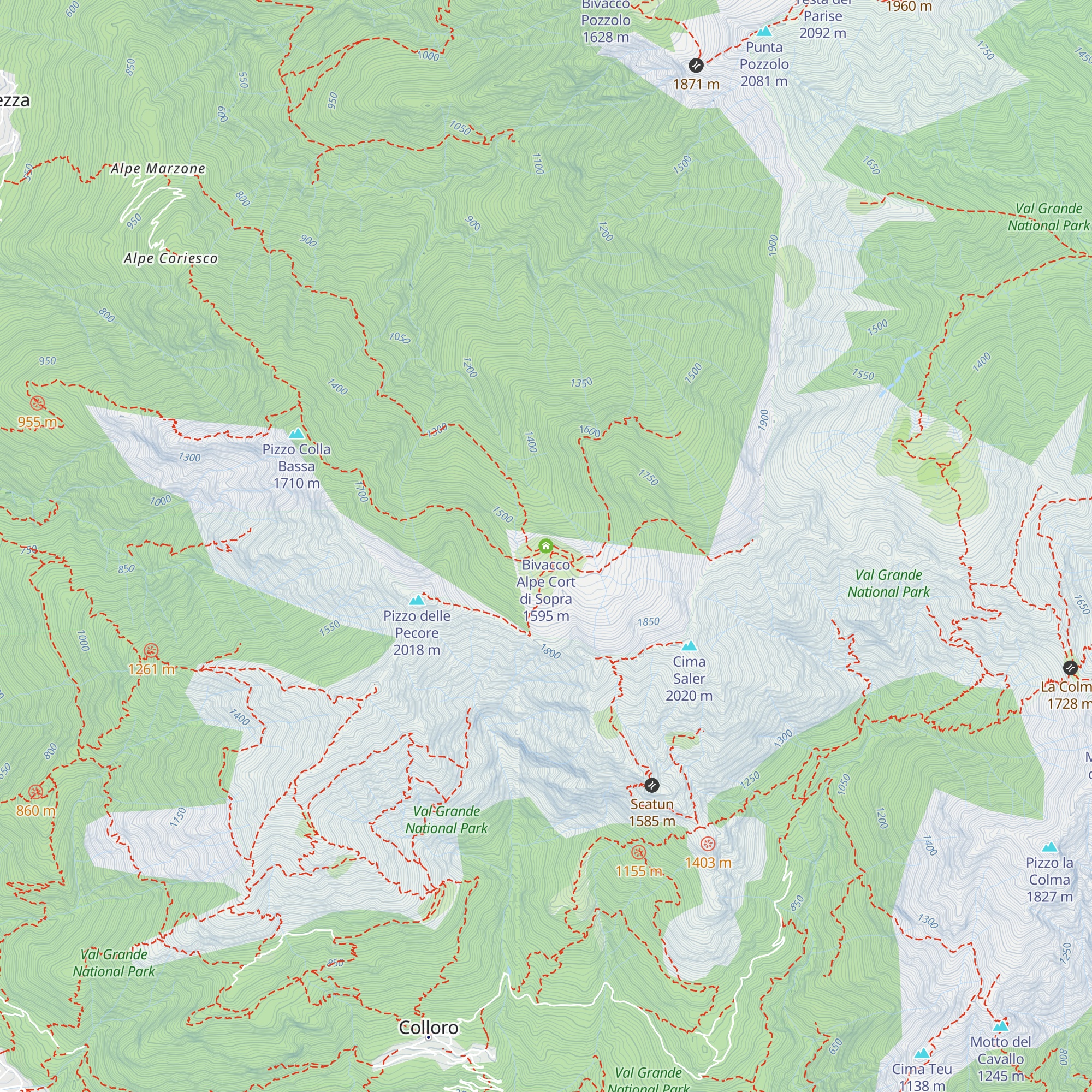 Bivacco Alpe Cort di Sopra map
