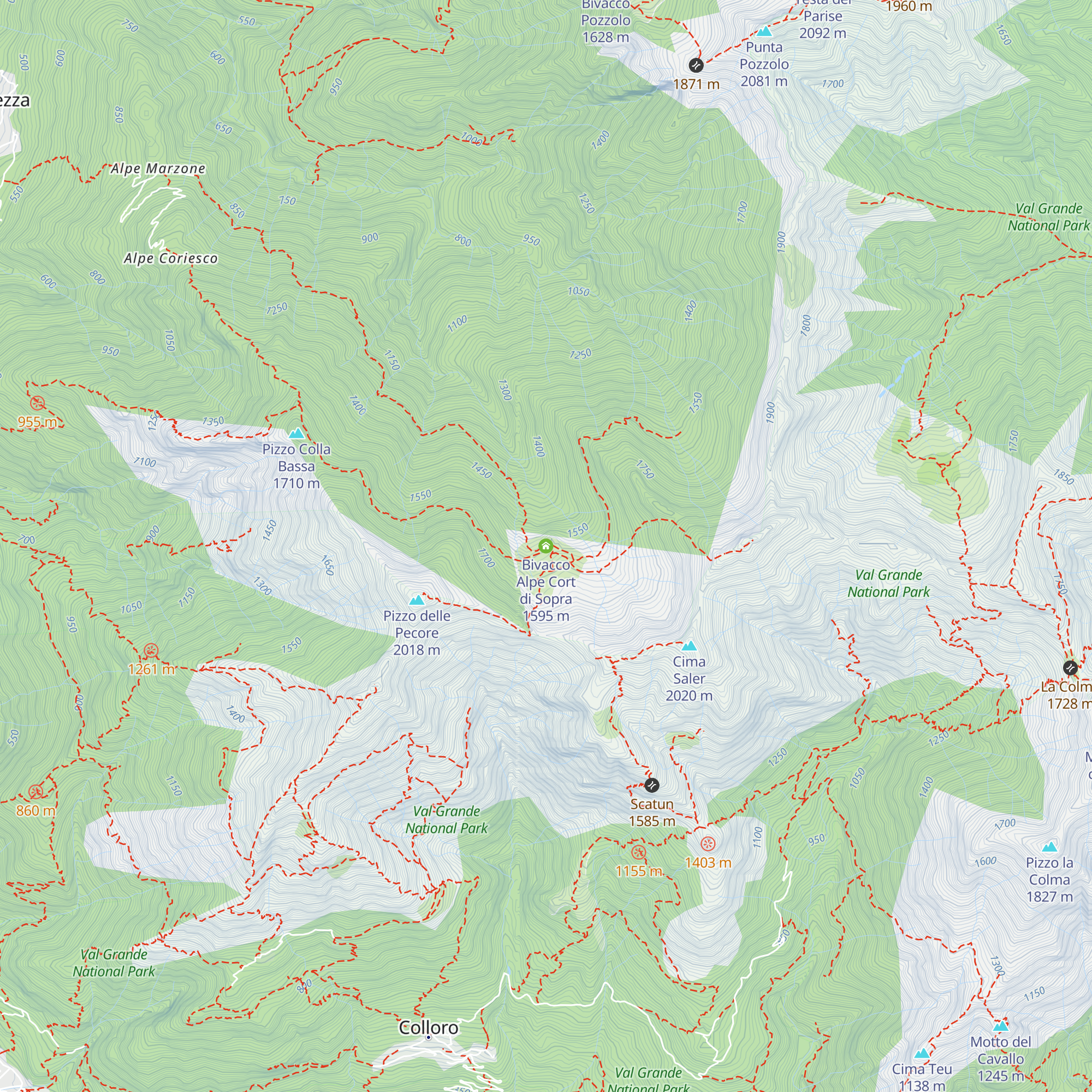 Bivacco Alpe Cort di Sopra map