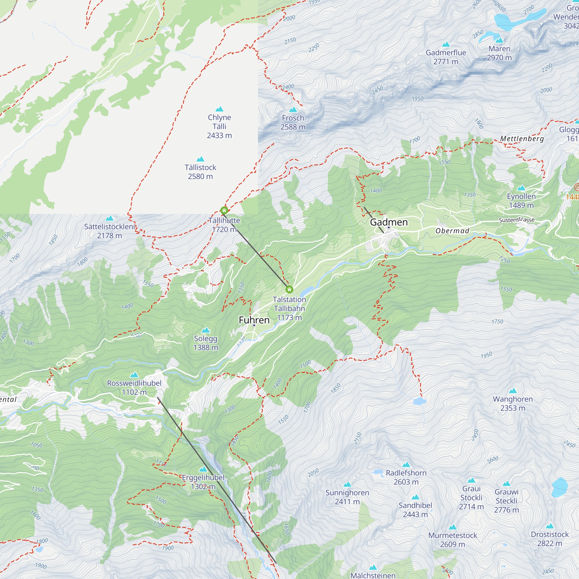 Talstation Tällibahn map