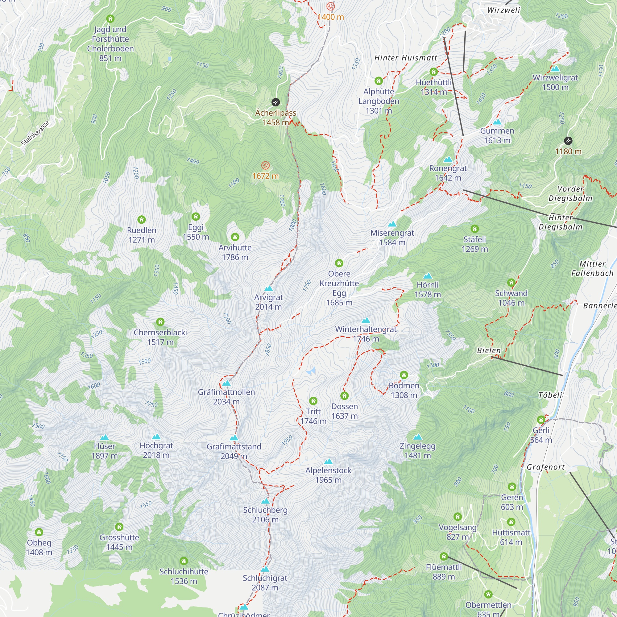 Schällenfluehütte map