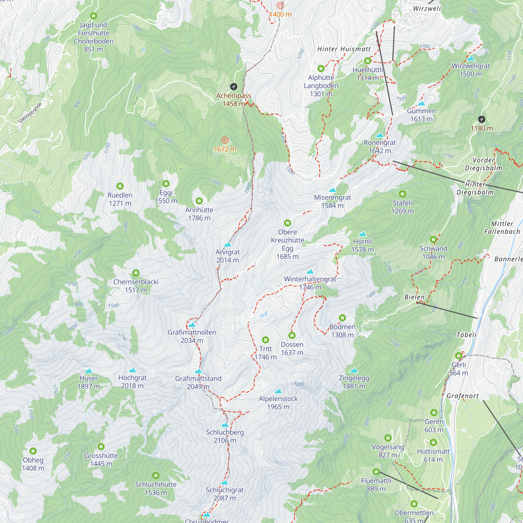 Schällenfluehütte map
