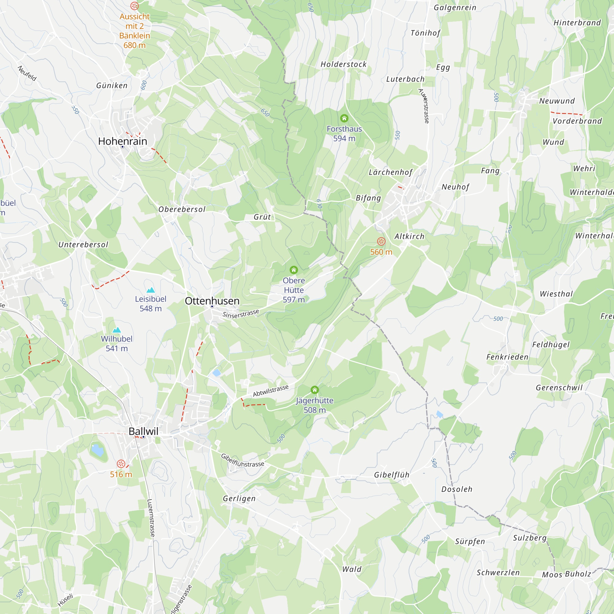 Waldhütte Eienwald map