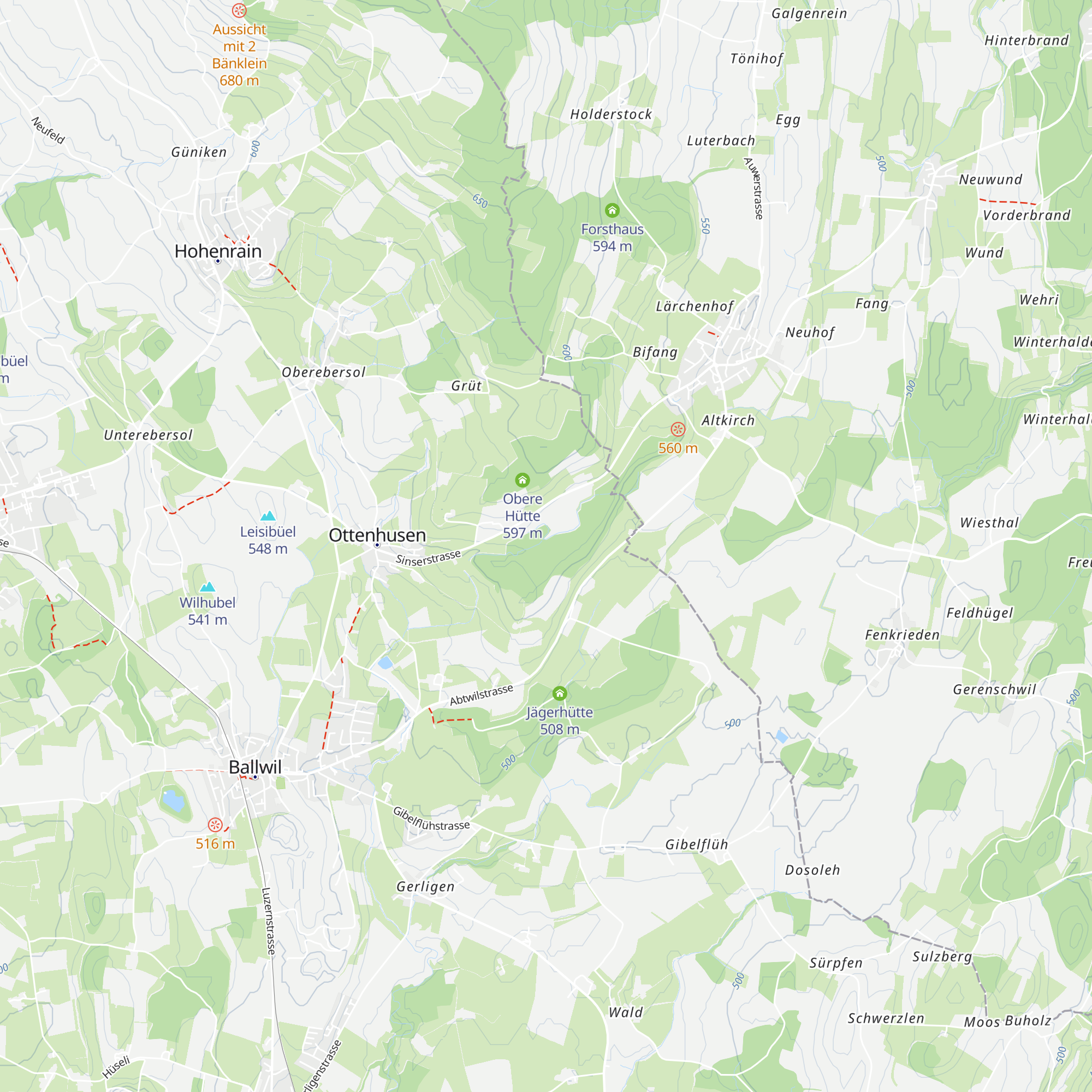 Waldhütte Eienwald map