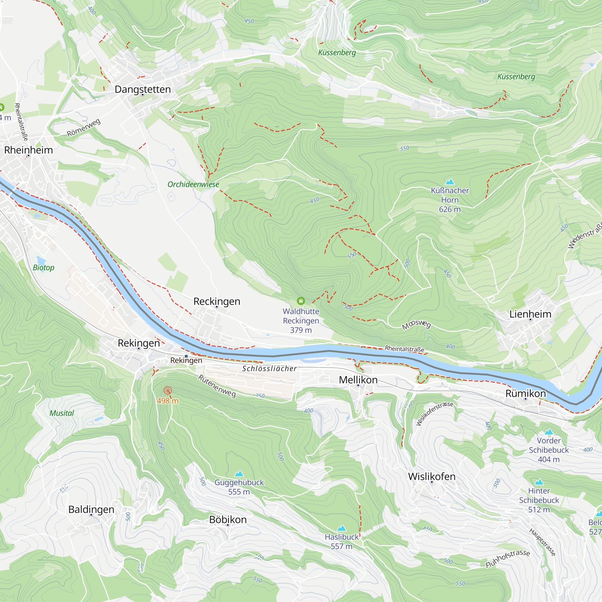 Waldhütte Reckingen map