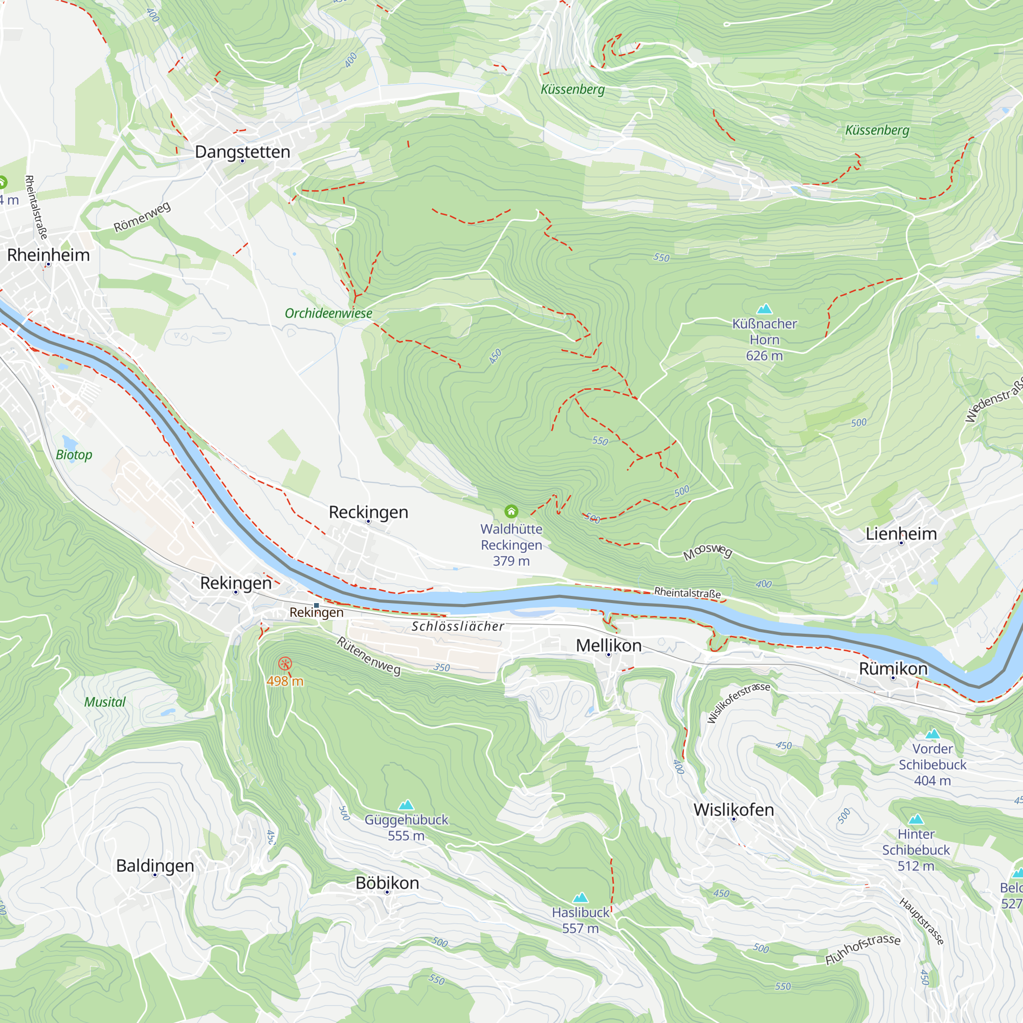 Waldhütte Reckingen map