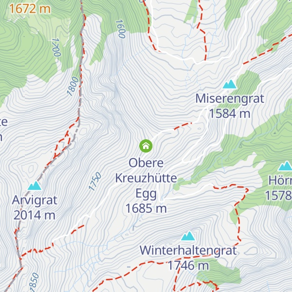 Map of Obere Kreuzhütte Egg