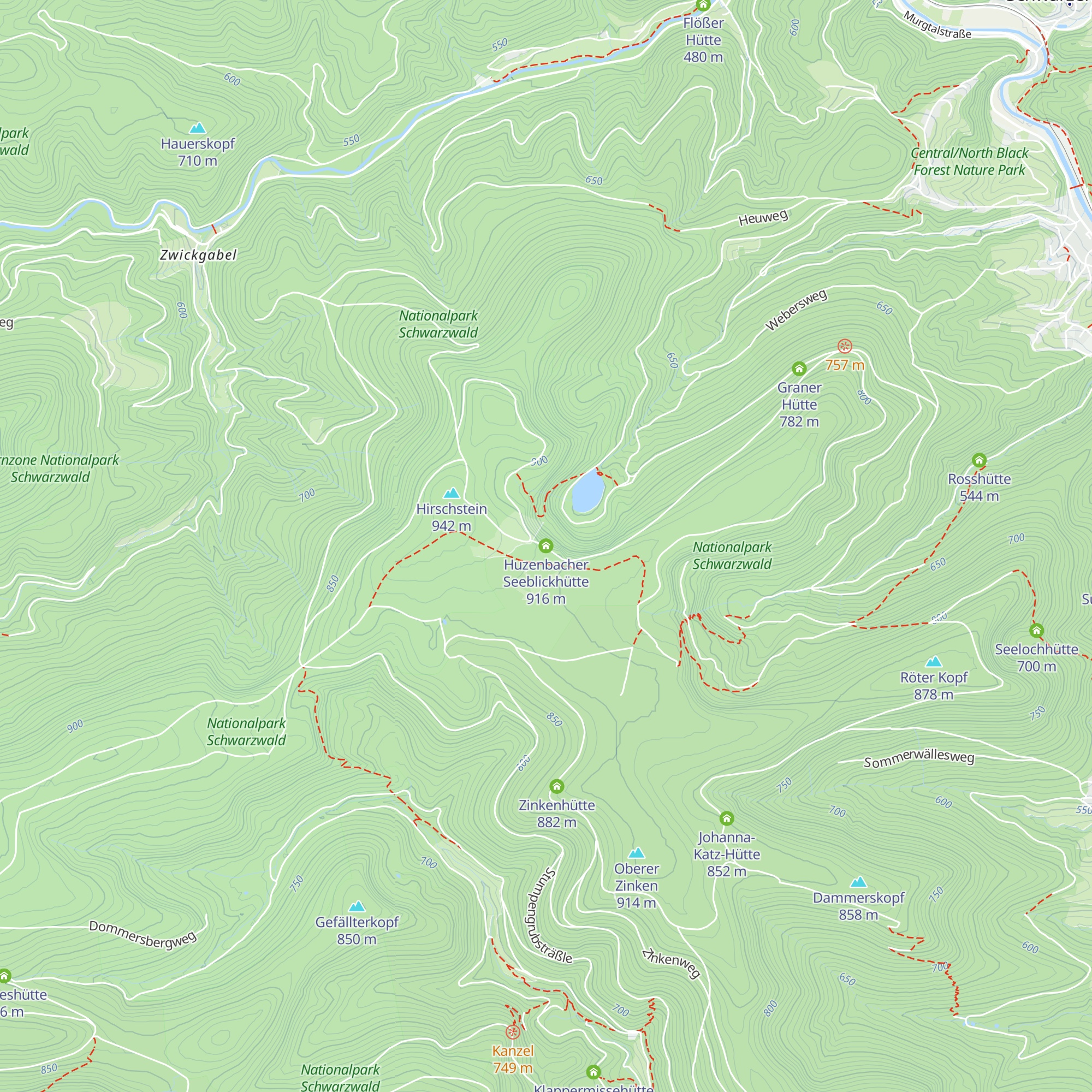 Huzenbacher Seeblickhütte map