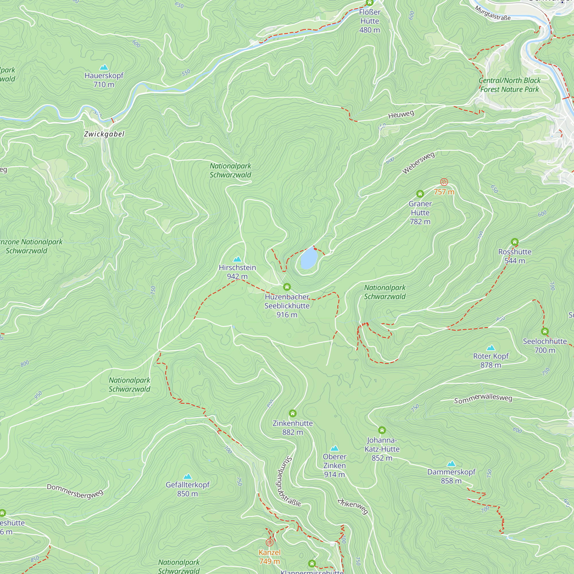 Huzenbacher Seeblickhütte map