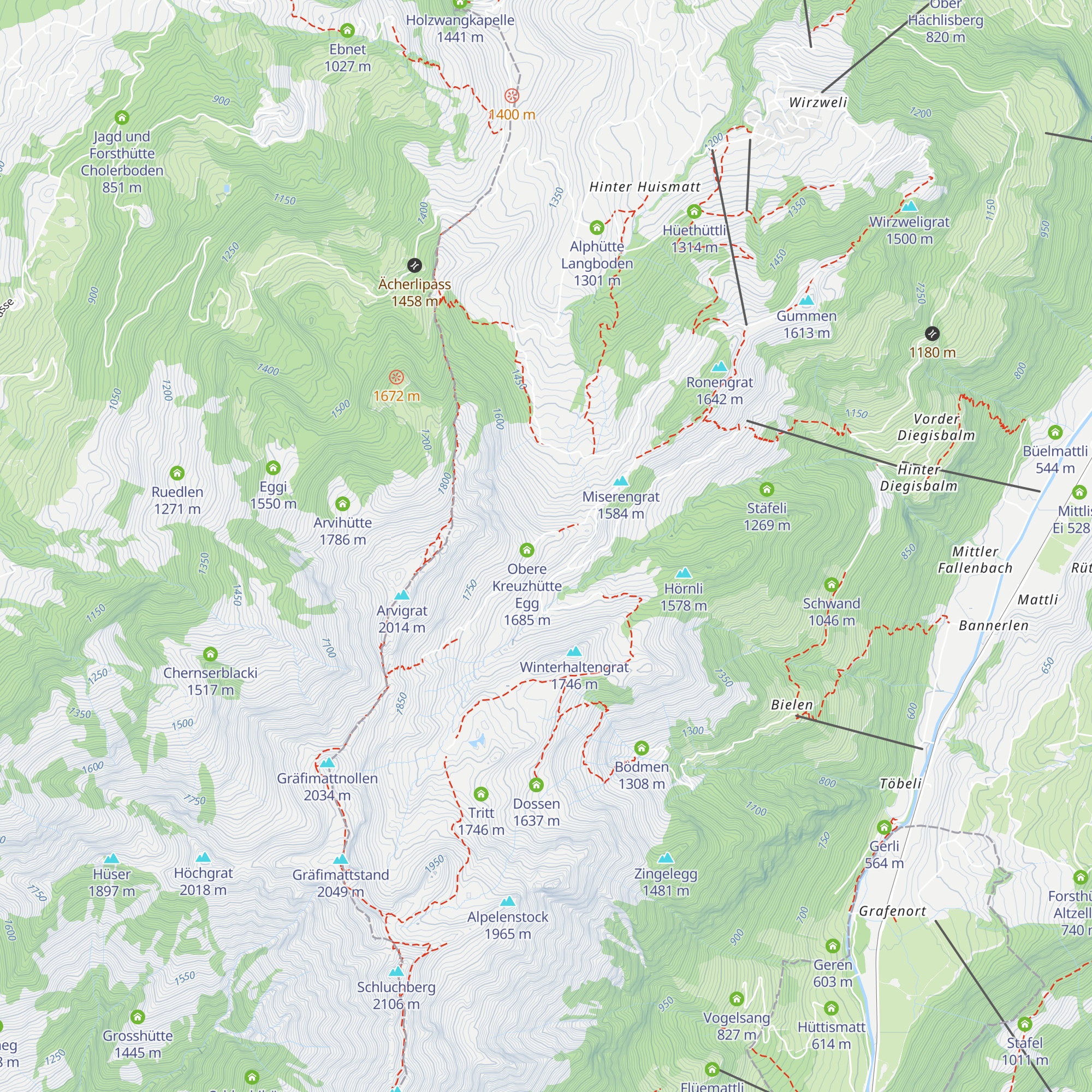 Egglihütte map