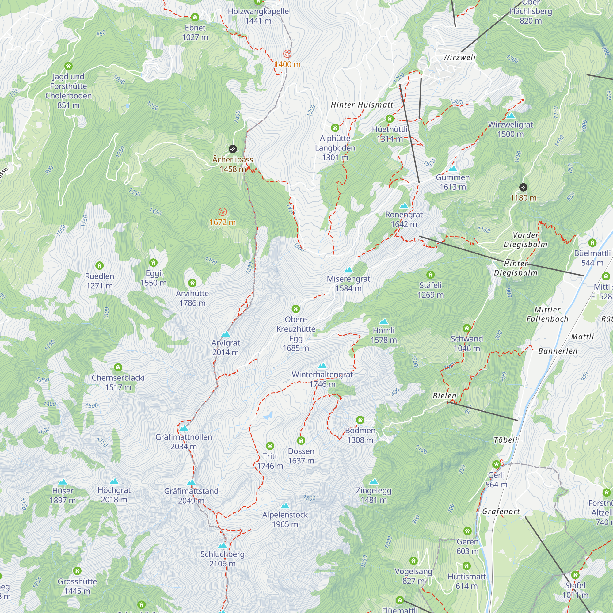 Egglihütte map