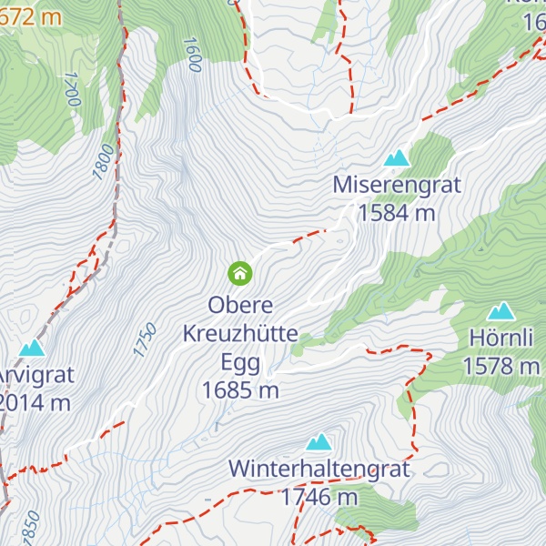 Map of Untere Kreuzhütte Egg