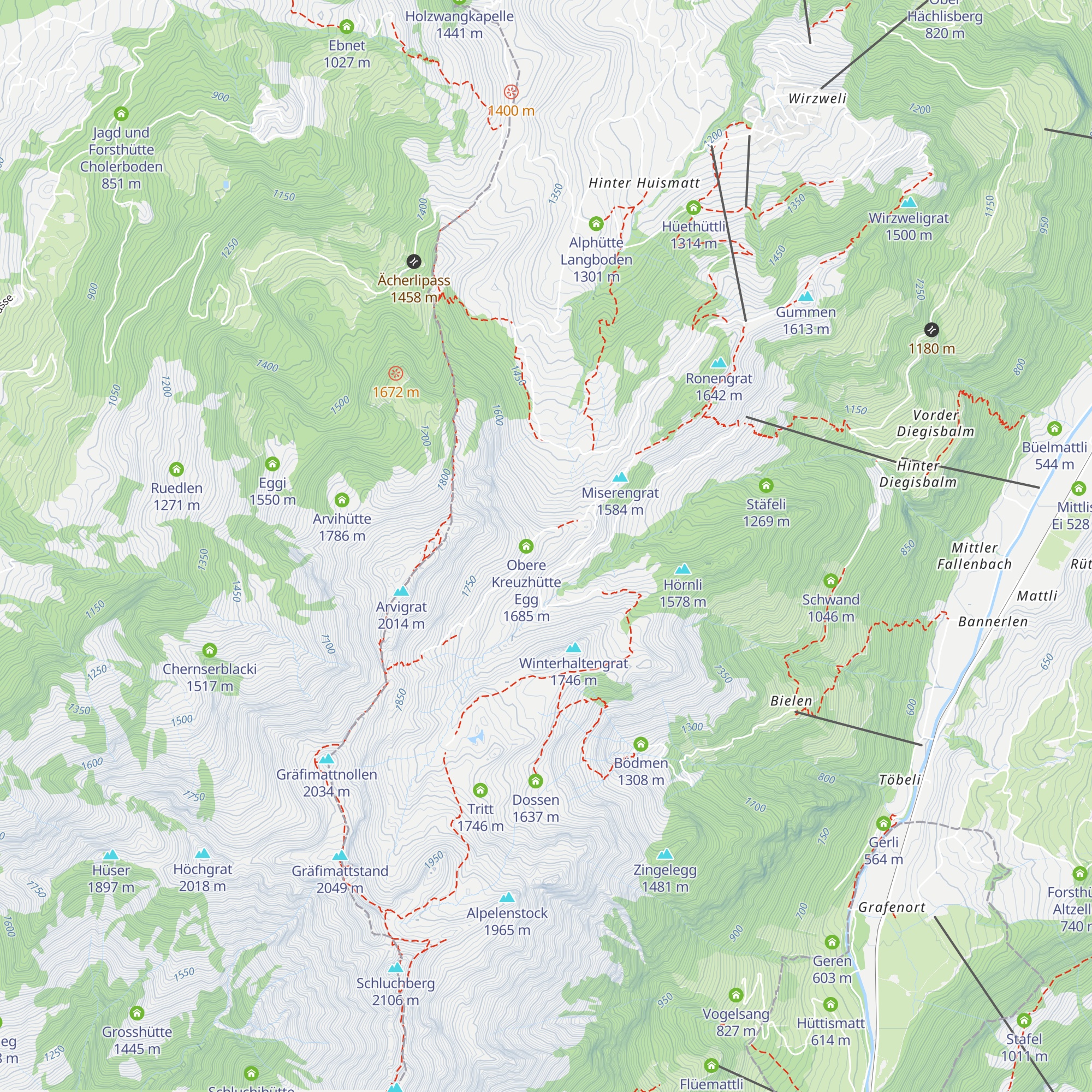 Untere Kreuzhütte Egg map