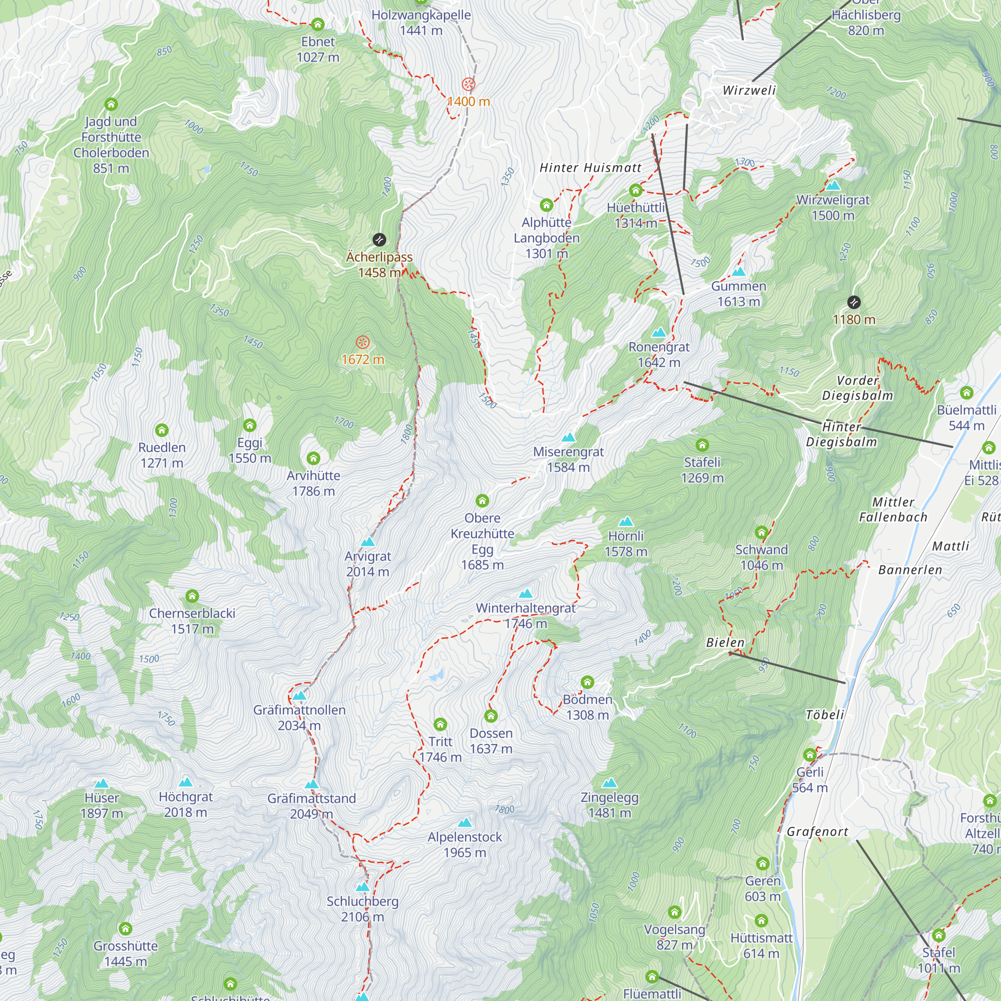 Untere Kreuzhütte Egg map