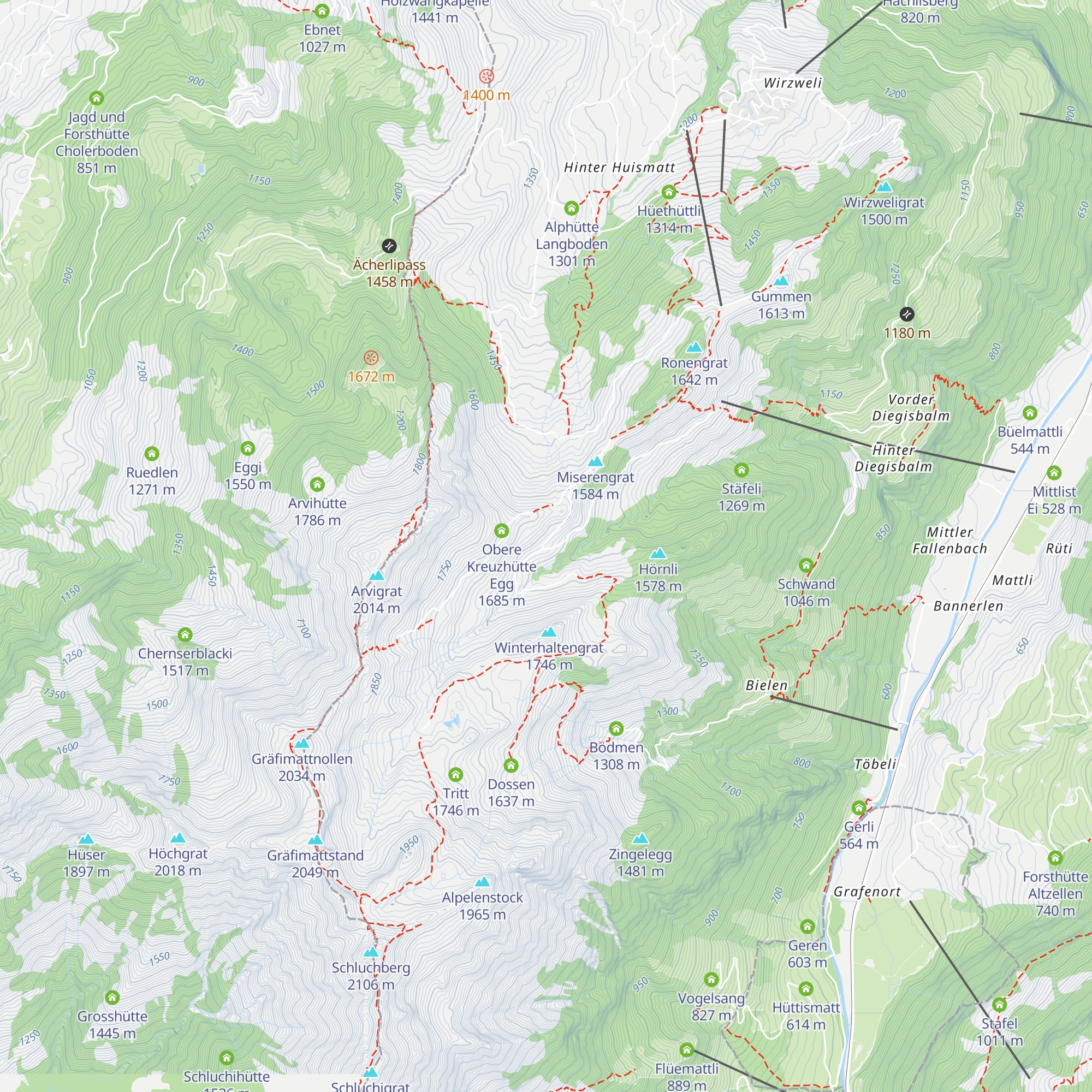 Lochhütte Miseren map