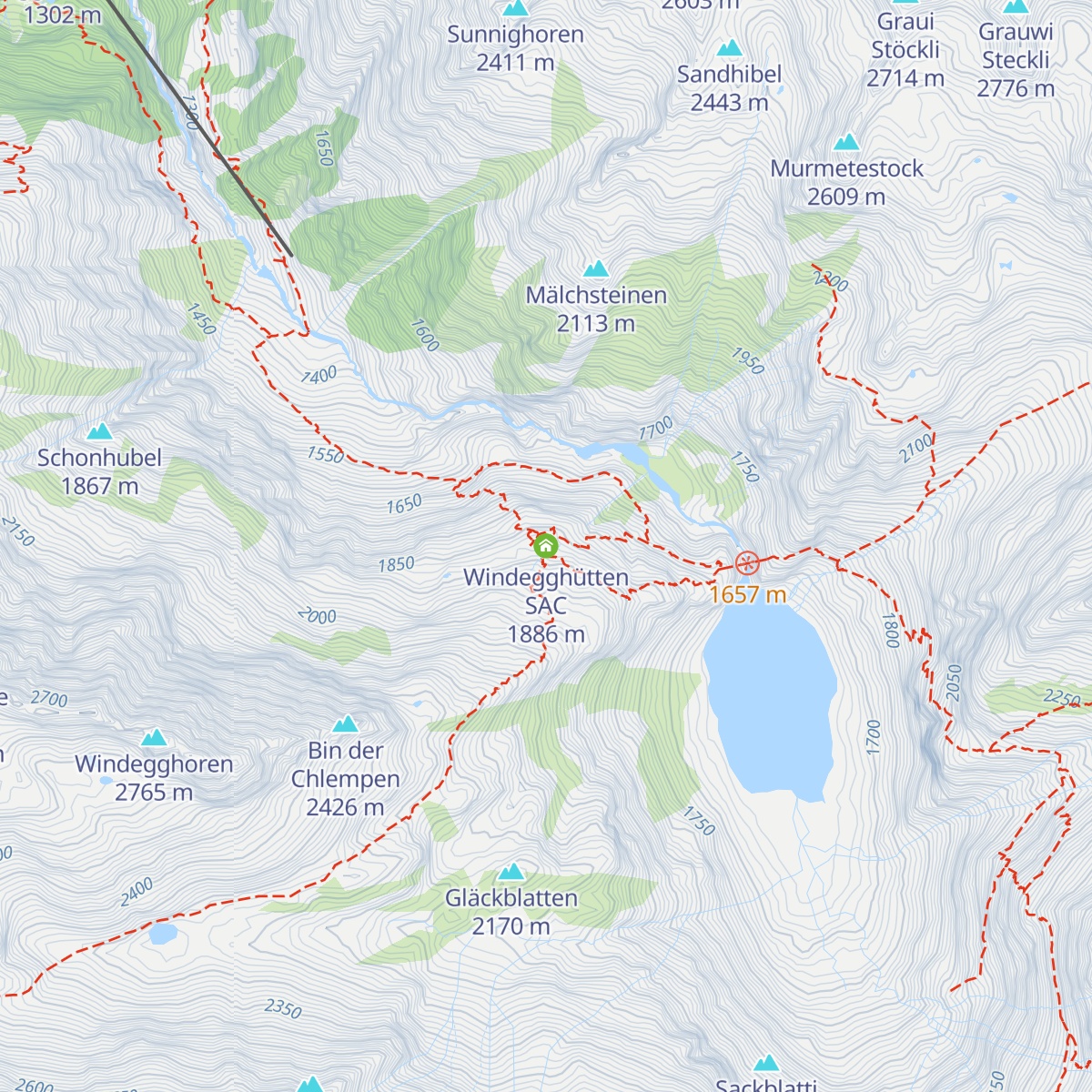 Windegghütten SAC map