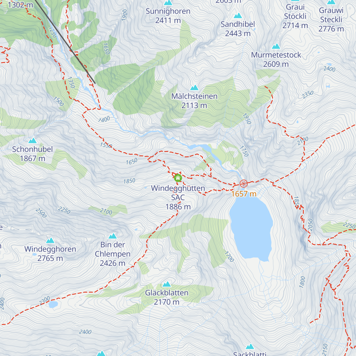 Windegghütten SAC map