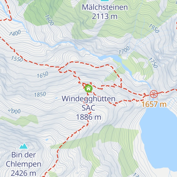 Map of Windegghütten SAC