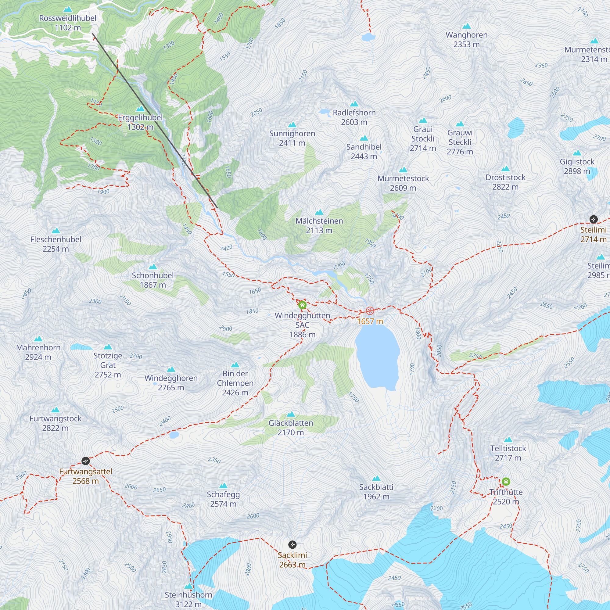 Windegghütte SAC map