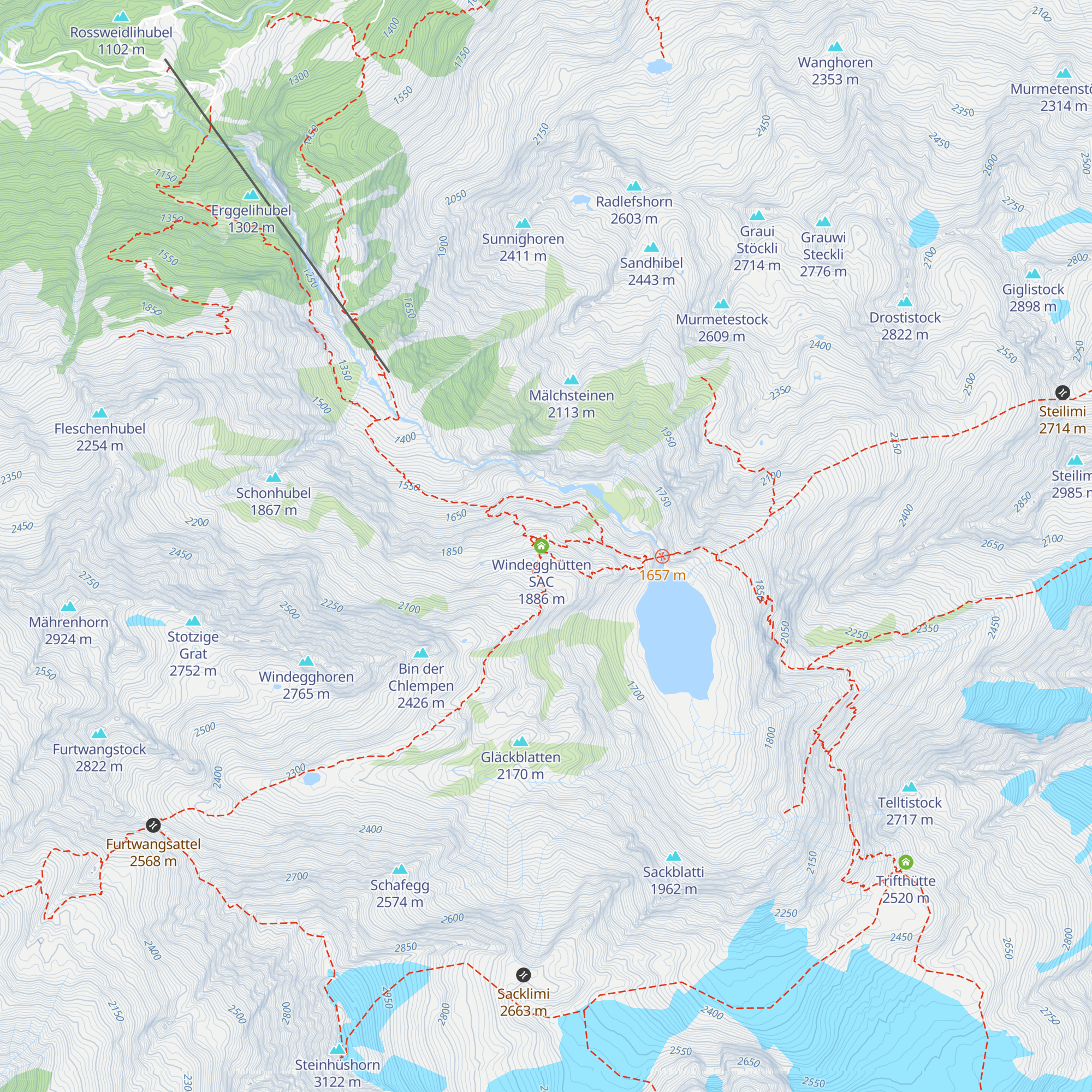 Windegghütte SAC map