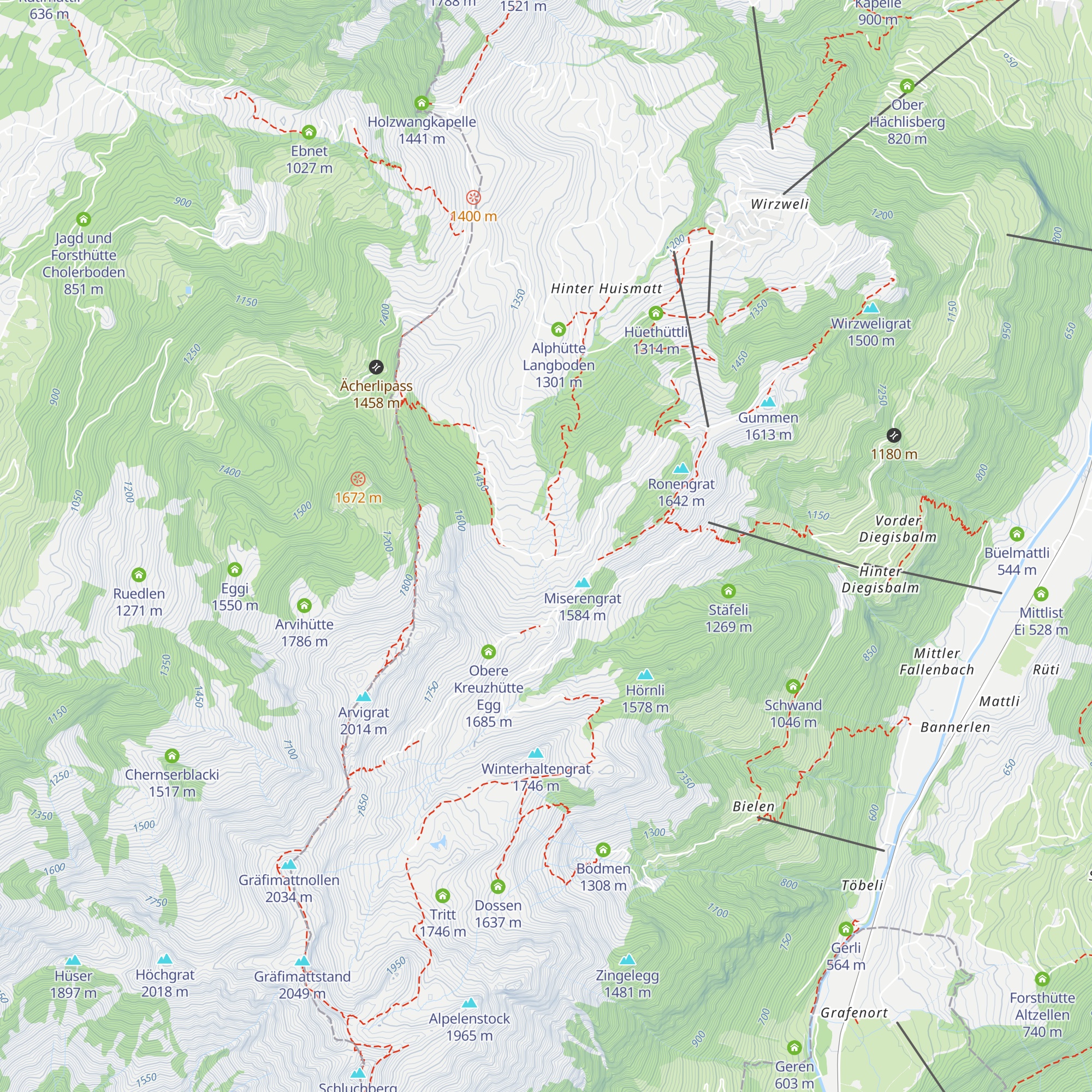 Unter Ronenhütte map