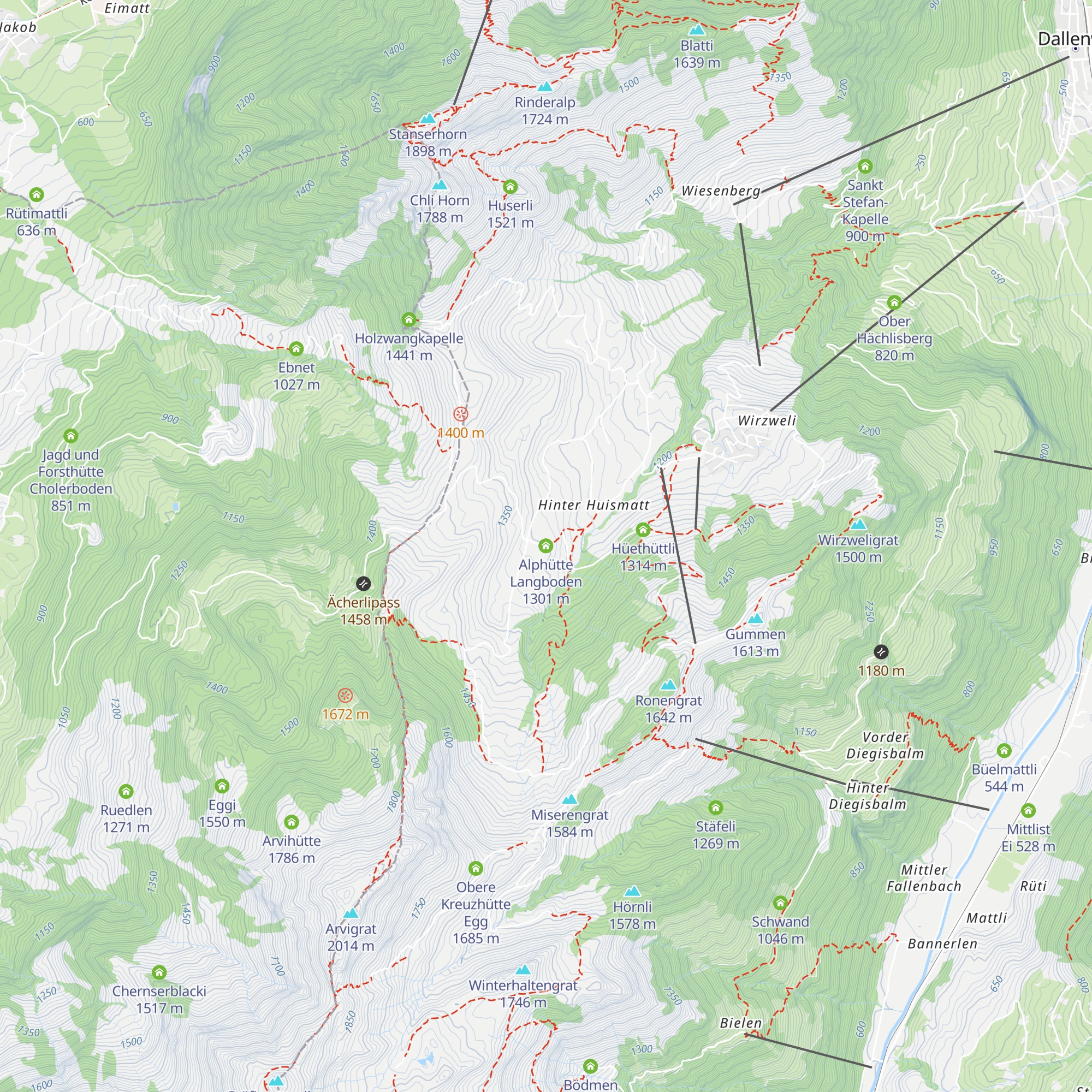Alphütte Langboden map