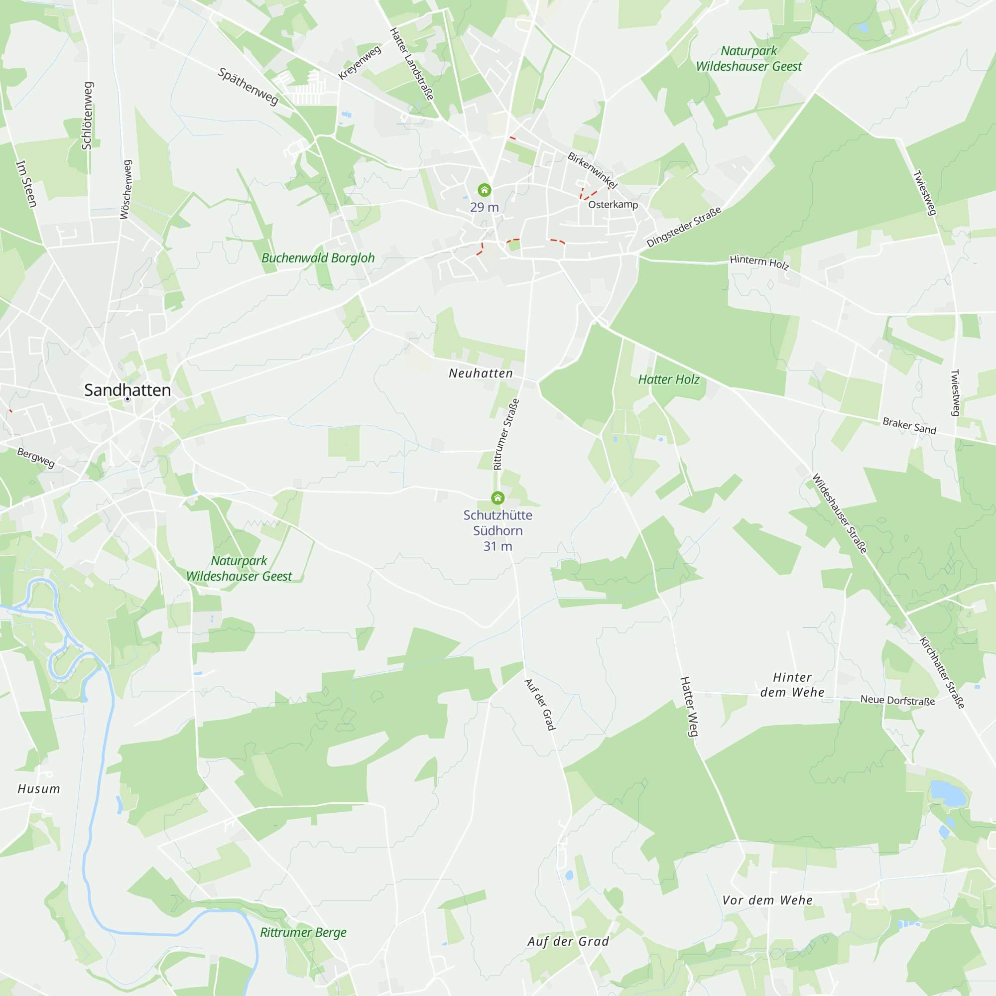 Schutzhütte Südhorn map