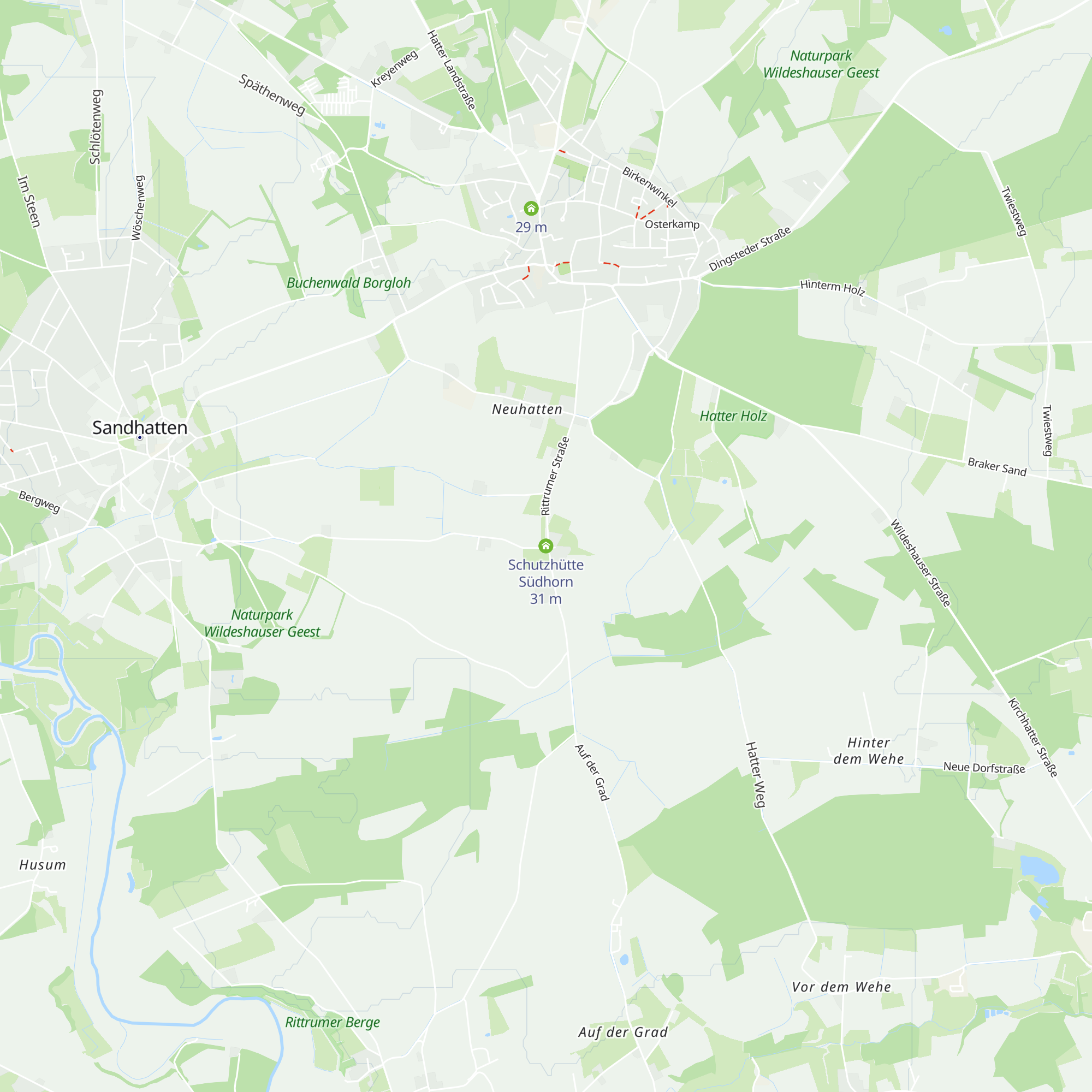 Schutzhütte Südhorn map