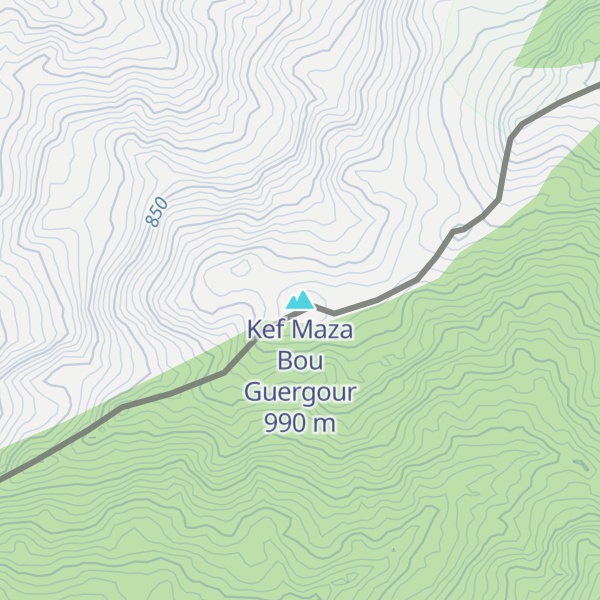 Map of Kef Maza Bou Guergour