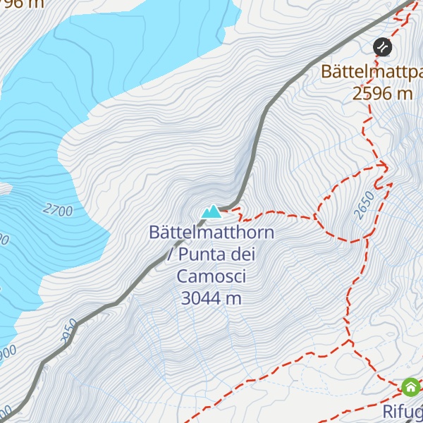 Map of Bättelmatthorn / Punta dei Camosci