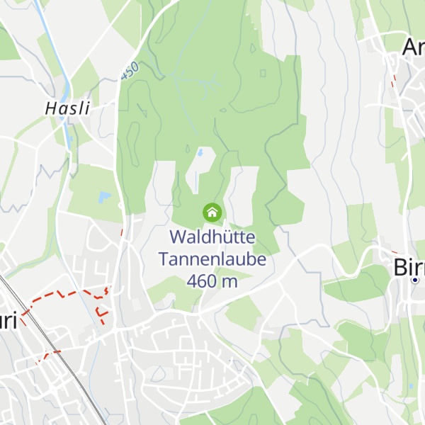Map of Waldhütte Tannenlaube