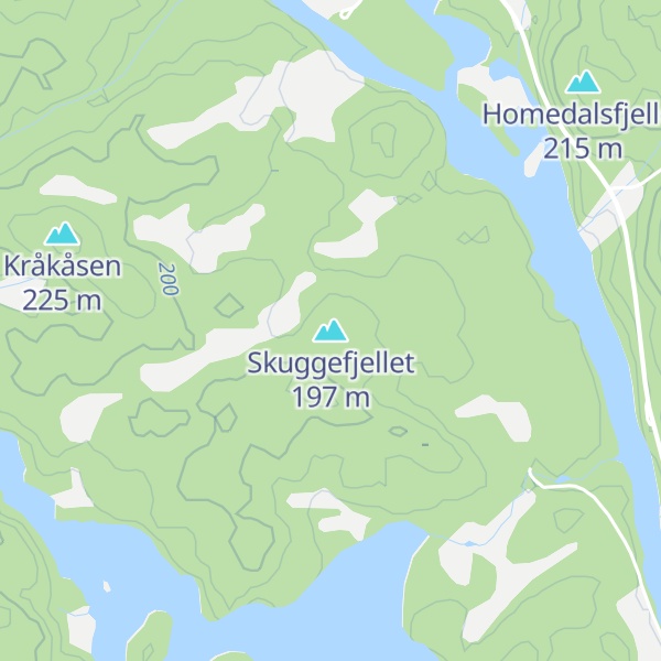 Map of Skuggefjellet