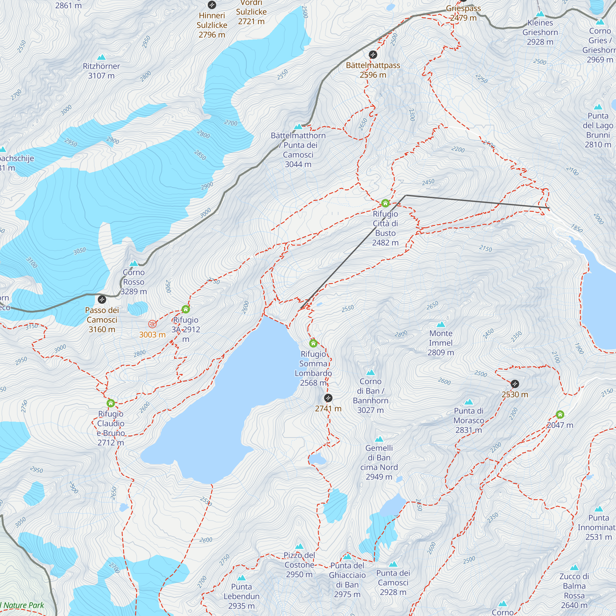 Rifugio Mores Lago Sabbione map