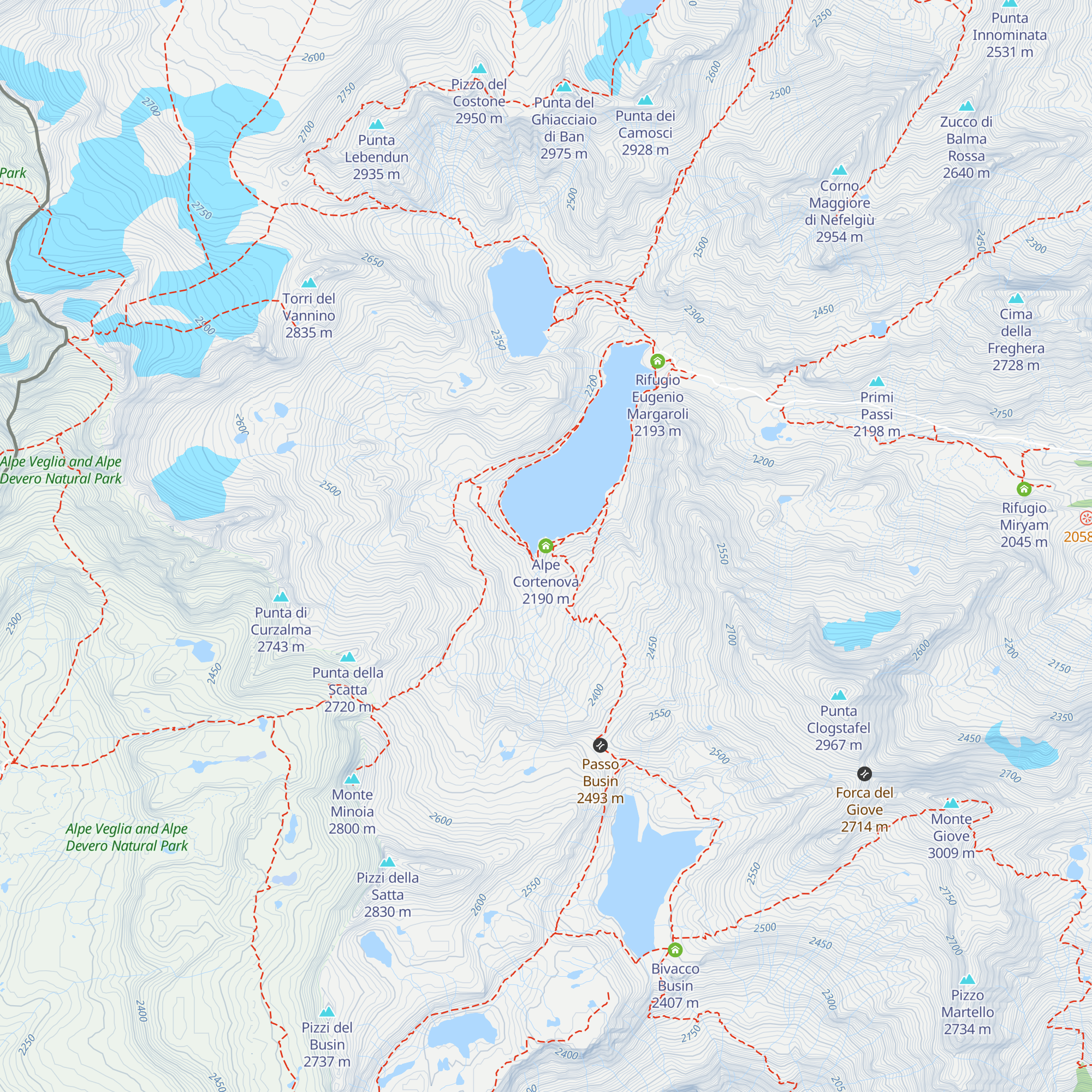 Alpe Cortenova map