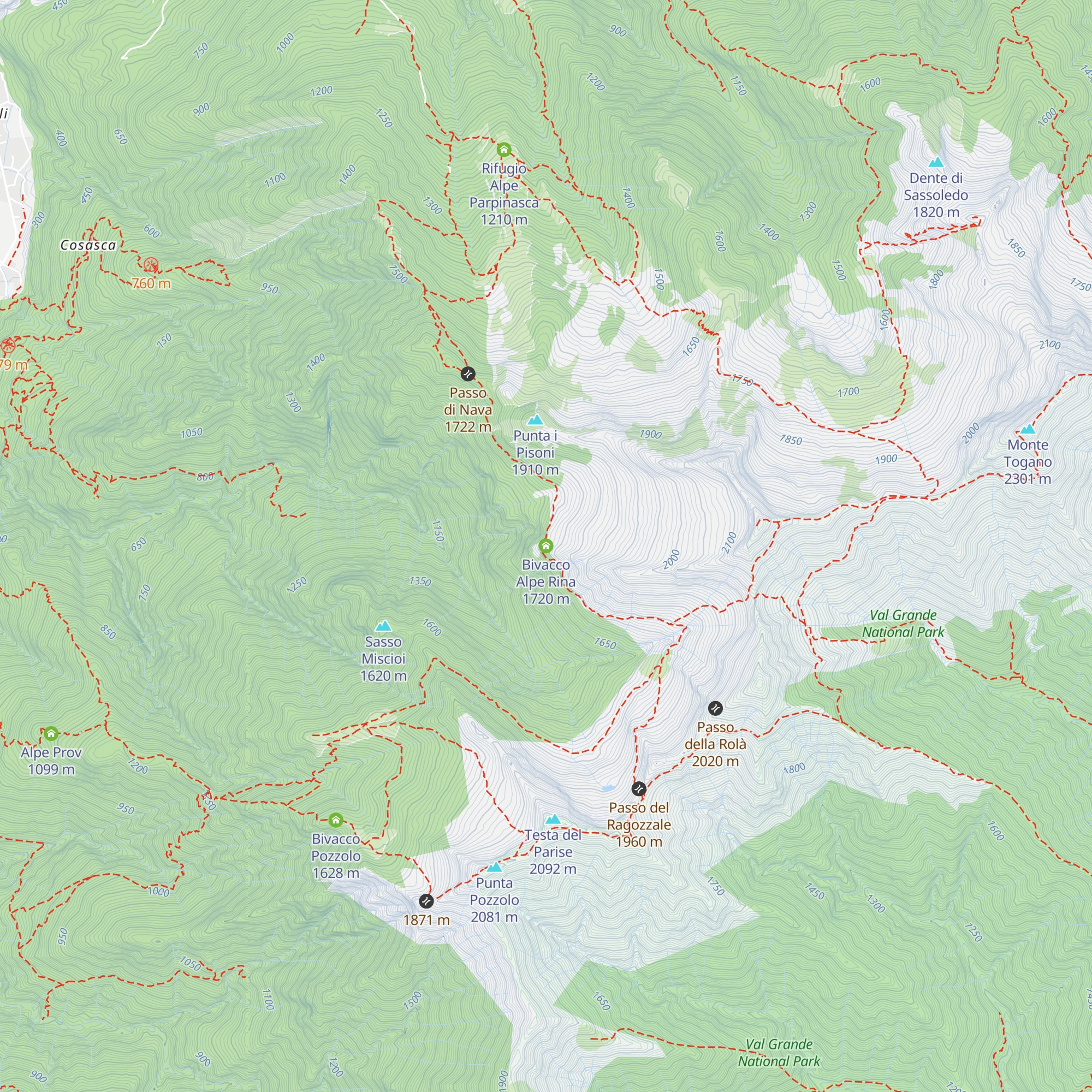 Bivacco Alpe Rina map