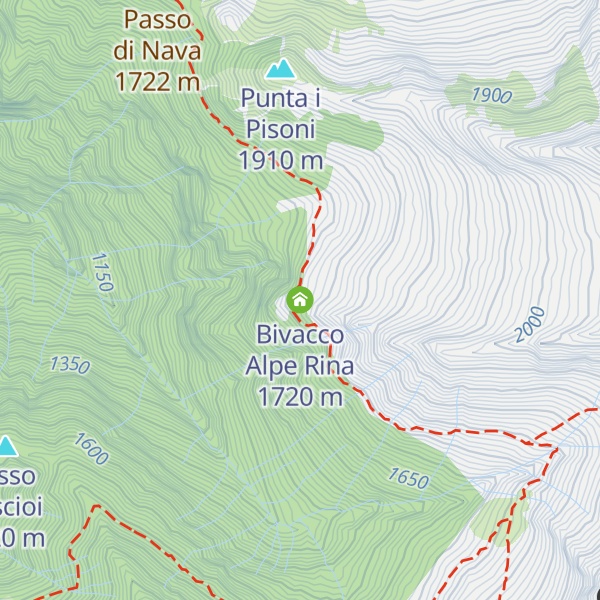 Map of Bivacco Alpe Rina