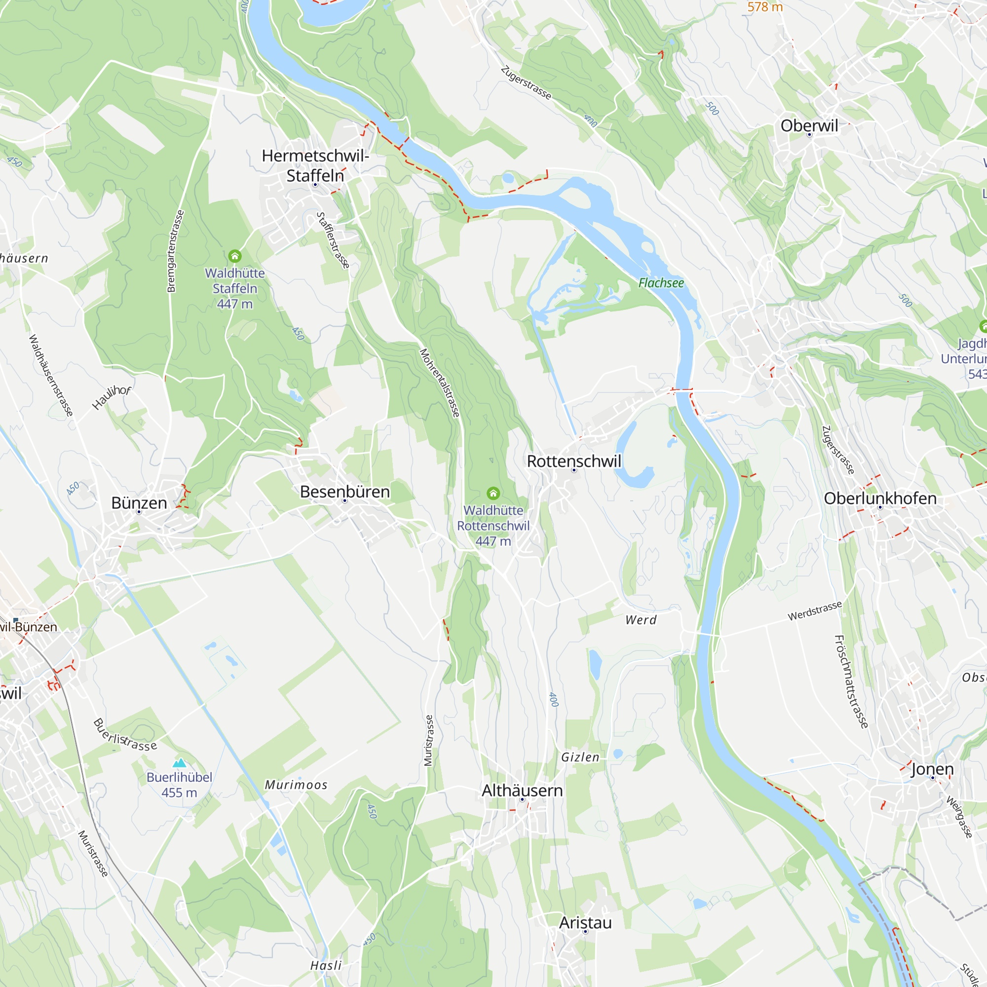 Waldhütte Rottenschwil map