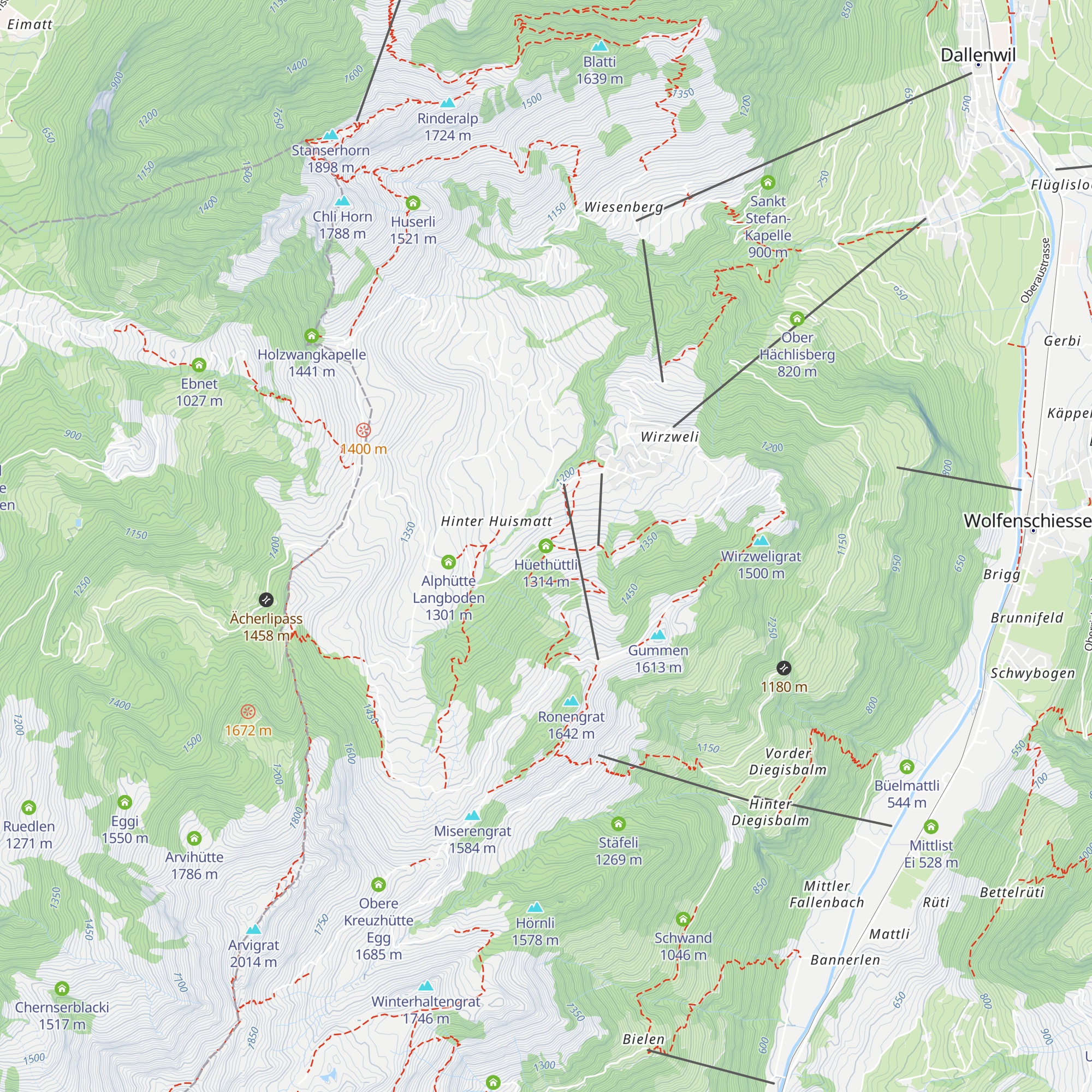 Hüethüttli map