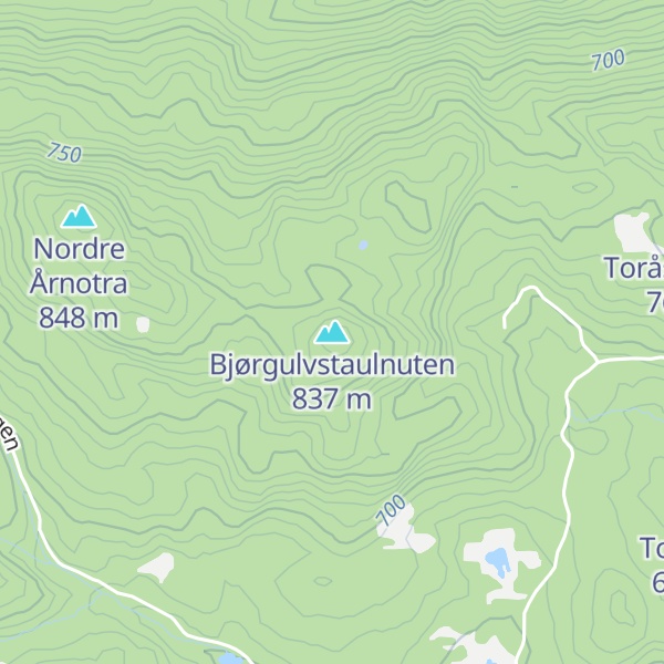 Map of Bjørgulvstaulnuten