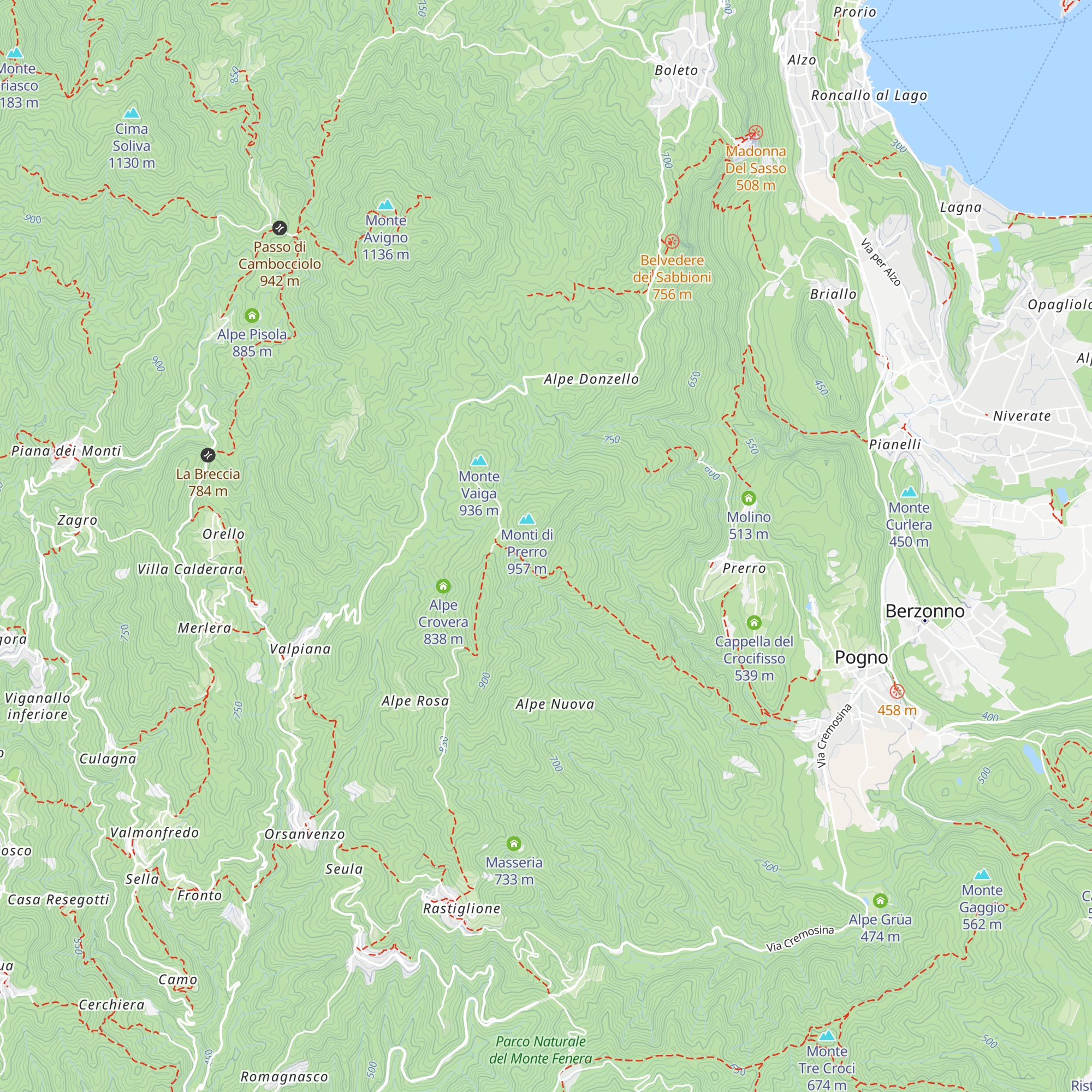 Alpi Rossi map