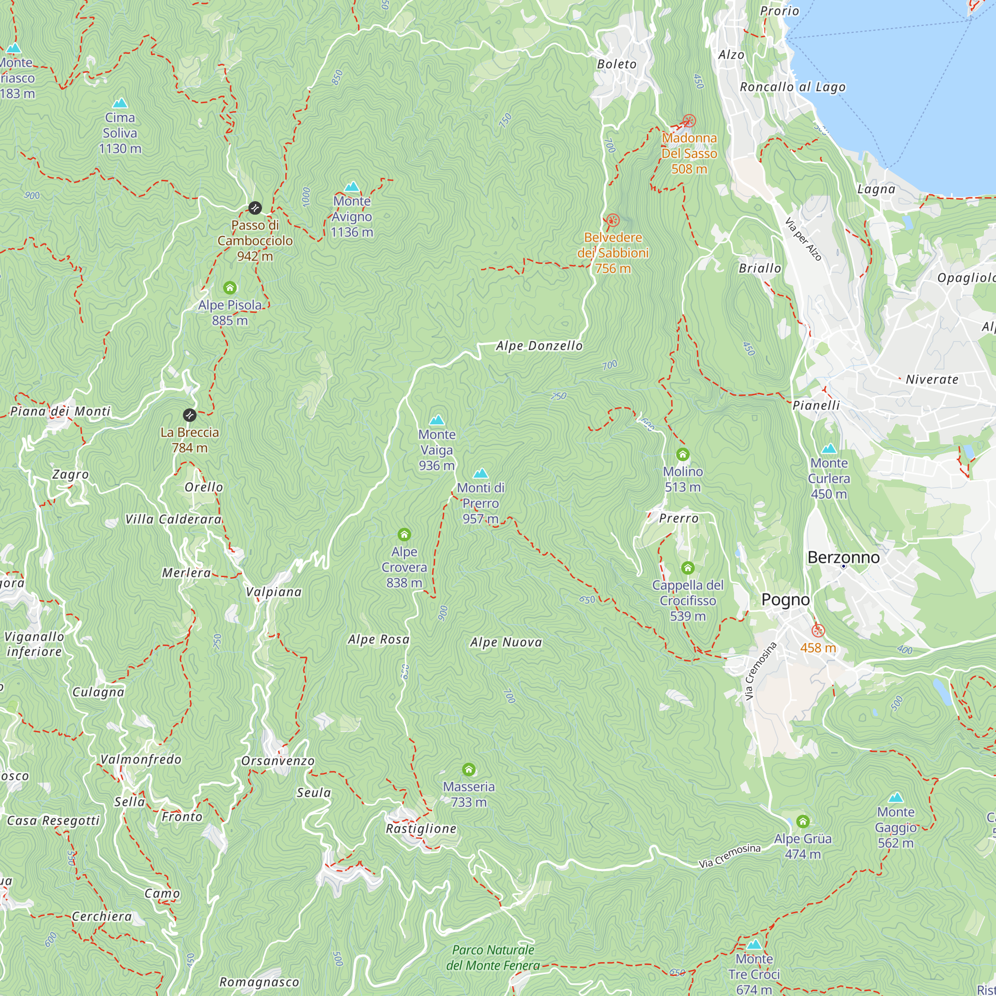 Alpi Rossi map
