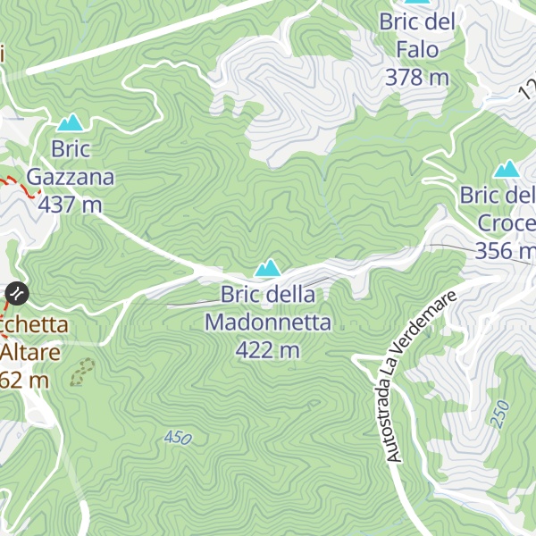 Map of Bric della Madonnetta