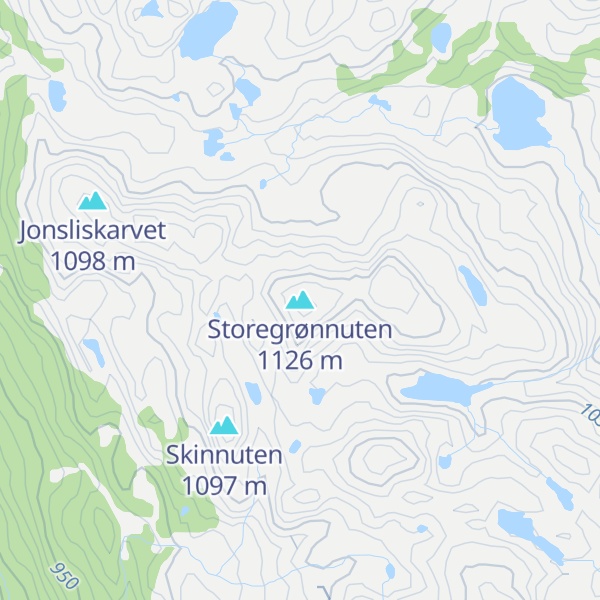 Map of Storegrønnuten