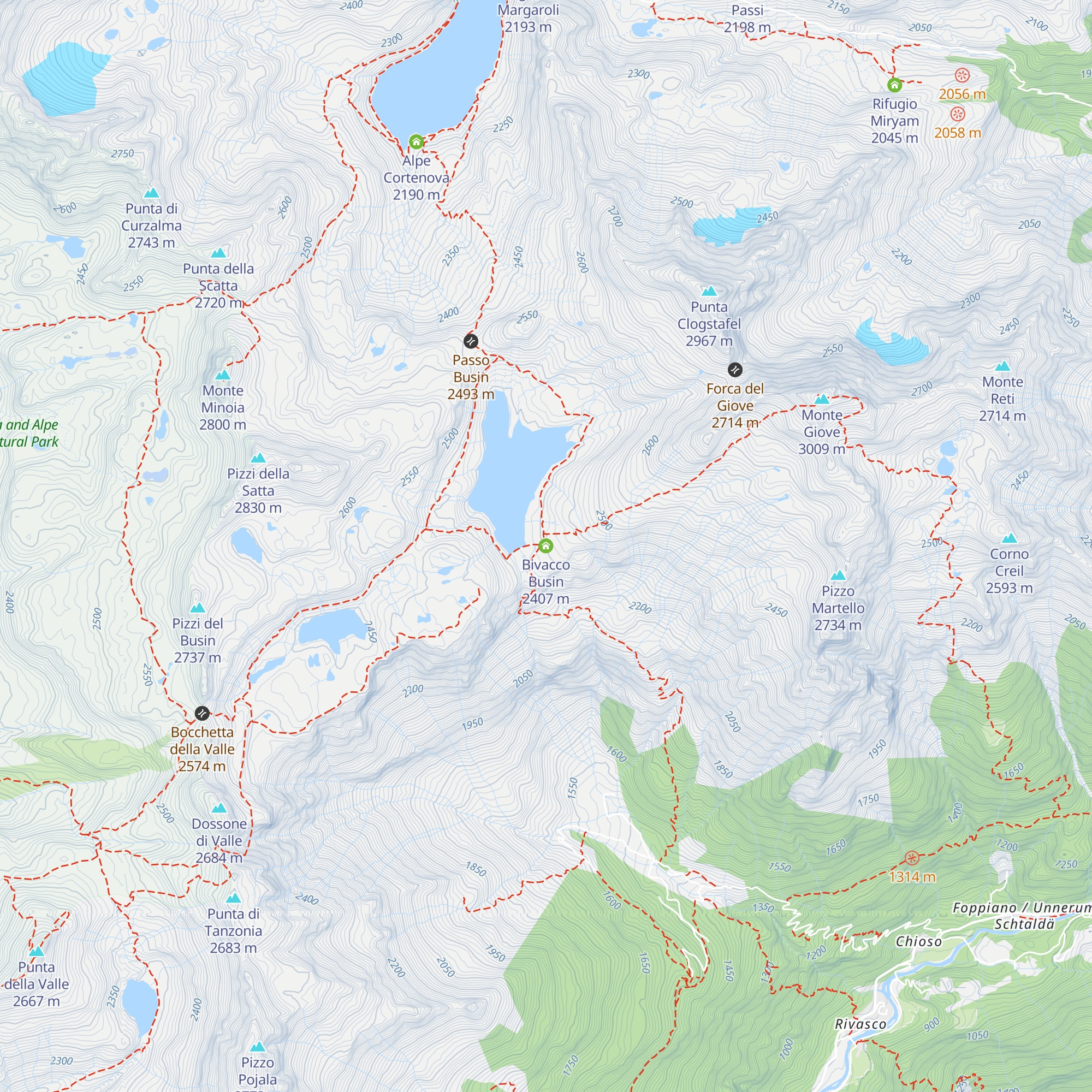 Bivacco Busin map