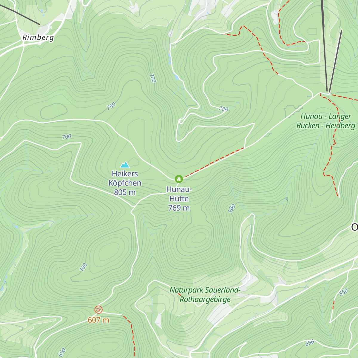 Hunau-Hütte map